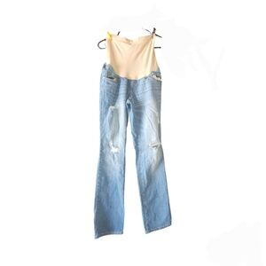 Indigo Blue Women's Light Blue Distressed Overalls Size M #023